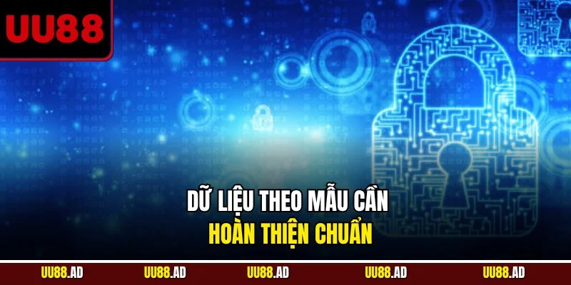 Dữ liệu theo mẫu cần hoàn thiện chuẩn
