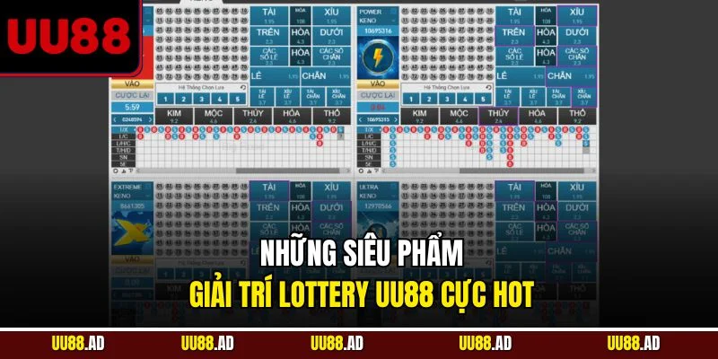 Những siêu phẩm giải trí lottery UU88 cực hot